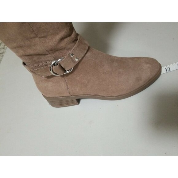 Womens Suede Knee High Boots Taupe Size 8 & 7.5  M warm fabric inside - Picture 6 of 11